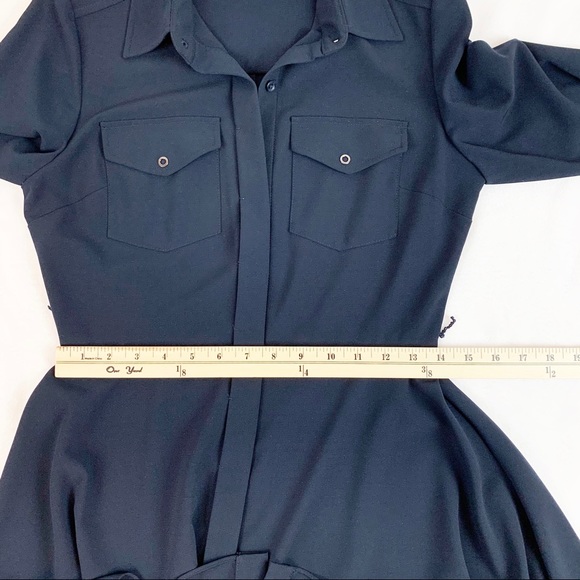 Elie Tahari long sleeve asymmetrical shirt dress - Picture 6 of 8